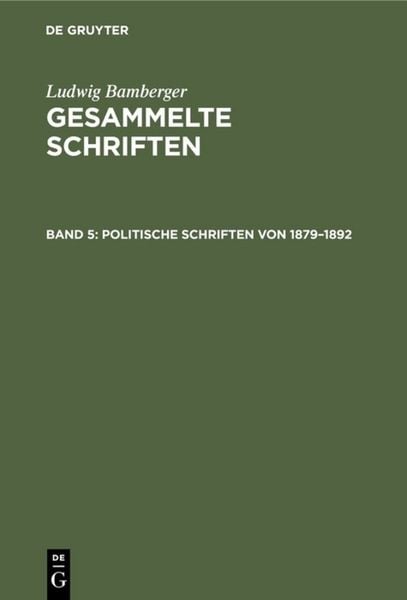 Produktbild: Politische Schriften von 1879&ndash;1892