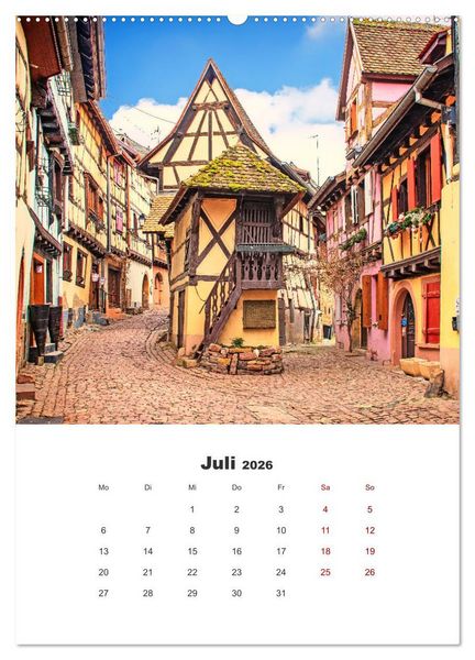 Produktbild: Eguisheim - Postkartenidylle (Wandkalender 2026 DIN A2 hoch), CALVENDO Monatskalender