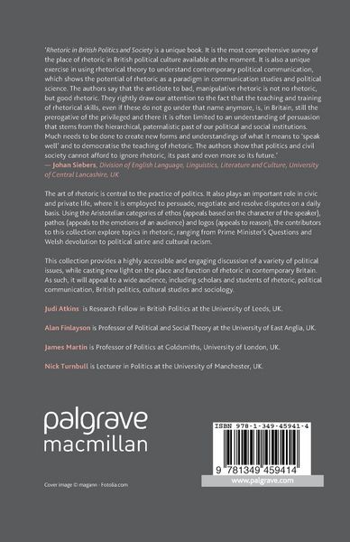 Produktbild: Rhetoric in British Politics and Society