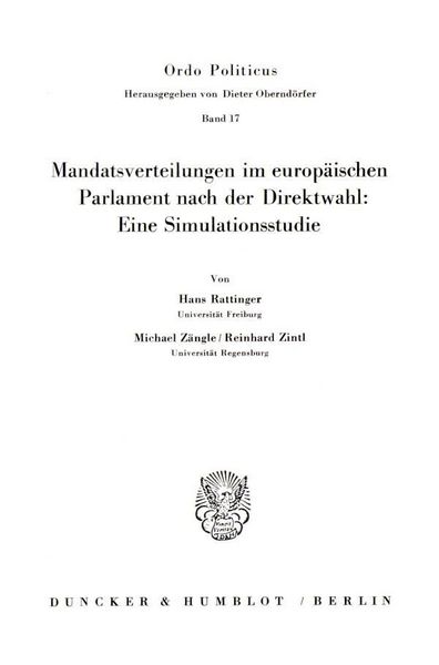 Produktbild: Mandatsverteilungen im europ&auml;ischen Parlament nach der Direktwahl: