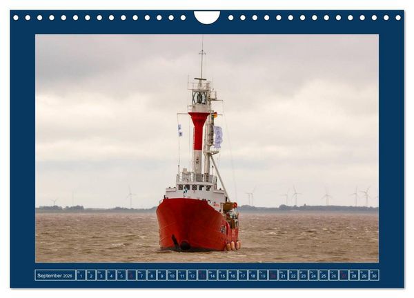 Produktbild: Feuerschiffe - Borkum Riff - Elbe 1 - Deutsche Bucht (Wandkalender 2026 DIN A4 quer), CALVENDO Monatskalender