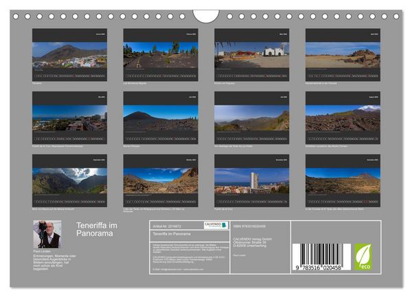 Produktbild: Teneriffa im Panorama (Wandkalender 2026 DIN A4 quer), CALVENDO Monatskalender