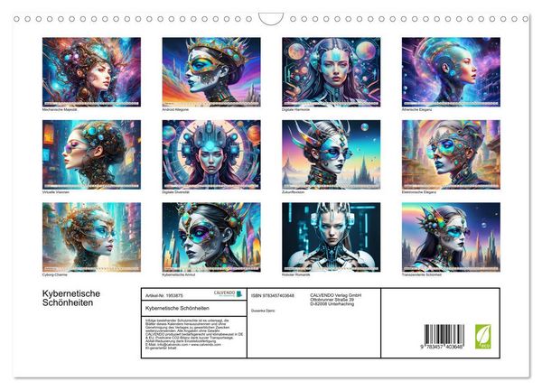 Produktbild: Kybernetische Sch&ouml;nheiten (Wandkalender 2026 DIN A3 quer), CALVENDO Monatskalender