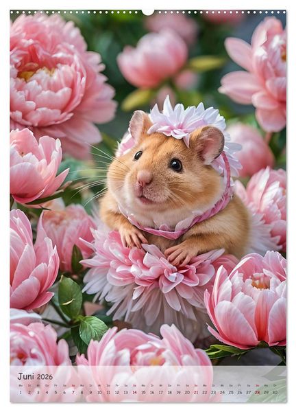 Produktbild: Hamster im Feiertagsfieber - Ein Jahr voller Flausch und Freude (hochwertiger Premium Wandkalender 2026 DIN A2 hoch), Kunstdruck in Hochglanz