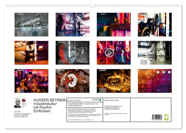 Produktbild: AUSSER BETRIEB - Industriekultur mit PopArt-Einfl&uuml;ssen (Wandkalender 2026 DIN A2 quer), CALVENDO Monatskalender