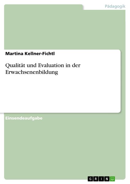 Produktbild: Qualit&auml;t und Evaluation in der Erwachsenenbildung
