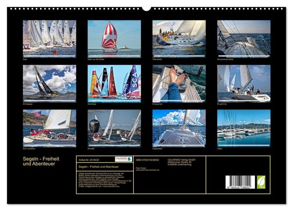 Produktbild: Segeln - Freiheit und Abenteuer (hochwertiger Premium Wandkalender 2026 DIN A2 quer), Kunstdruck in Hochglanz