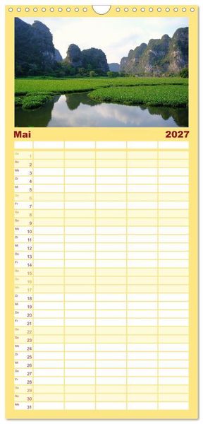 Produktbild: Familienplaner 2027 - Vietnams verborgenes Paradies mit 5 Spalten (Wandkalender, 21 x 45 cm) CALVENDO