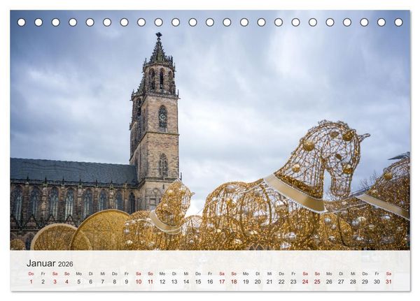 Produktbild: Magdeburg - Elbe, Dom ... und noch viel mehr! (Tischkalender 2026 DIN A5 quer), CALVENDO Monatskalender