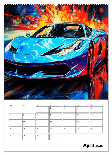 Produktbild: Sportauto Paintings (Wandkalender 2026 DIN A2 hoch), CALVENDO Monatskalender