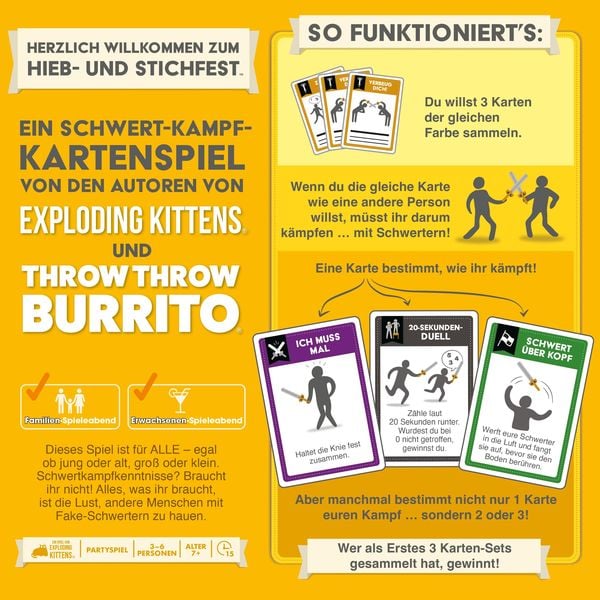Produktbild: Exploding Kittens - Herzlich Willkommen zum Hieb- und Stichfest