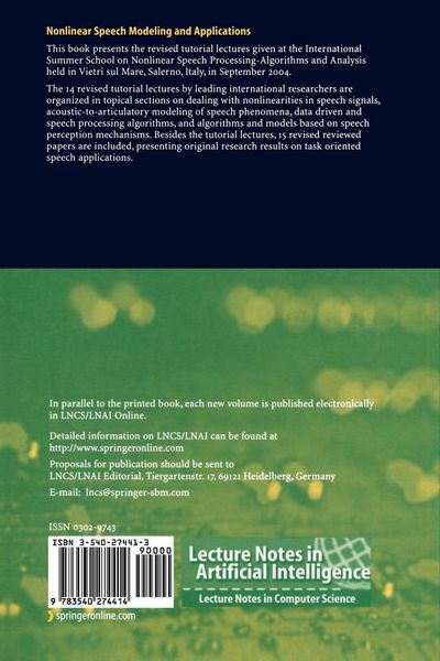 Produktbild: Nonlinear Speech Modeling and Applications