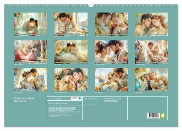 Produktbild: Zarte anmutige Romanzen (Wandkalender 2026 DIN A2 quer), CALVENDO Monatskalender