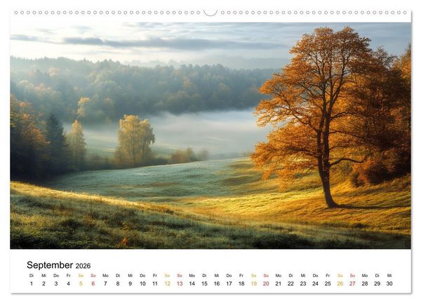 Produktbild: Mystischer Nebel (hochwertiger Premium Wandkalender 2026 DIN A2 quer), Kunstdruck in Hochglanz