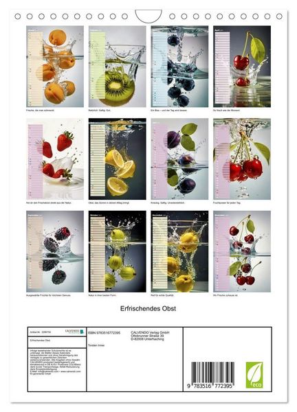 Produktbild: Erfrischendes Obst (Wandkalender 2027 DIN A4 hoch), CALVENDO Monatskalender
