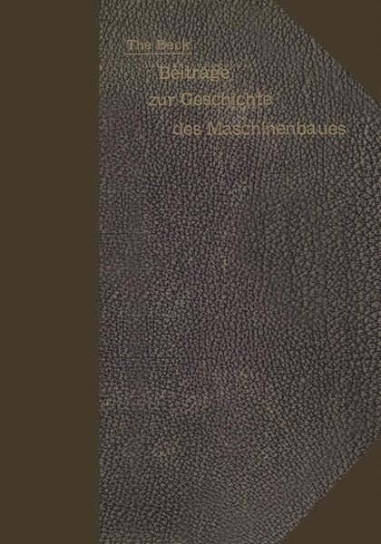 Produktbild: Beitr&auml;ge zur Geschichte des Maschinenbaues