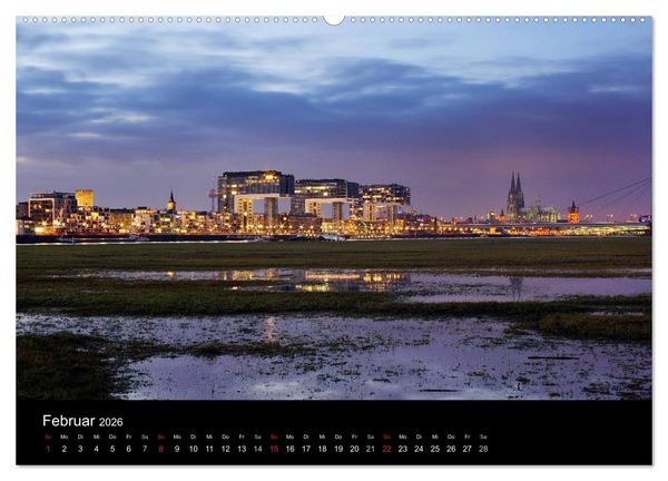 Produktbild: k&ouml;ln dunkel bunt - Die Stadt in anderem Licht! (hochwertiger Premium Wandkalender 2026 DIN A2 quer), Kunstdruck in Hochglanz