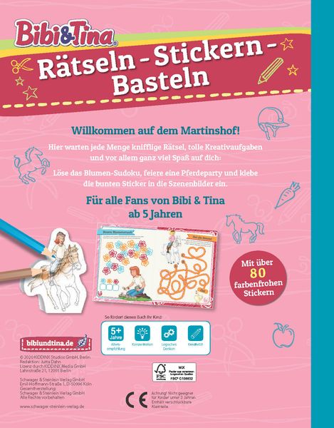 Produktbild: Bibi & Tina - R&auml;tseln, Stickern, Basteln