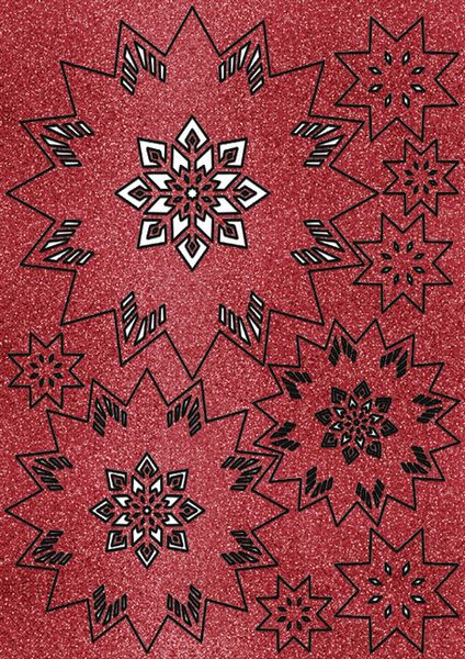 Produktbild: URSUS 3D-Glittersterne "Estelle", rot