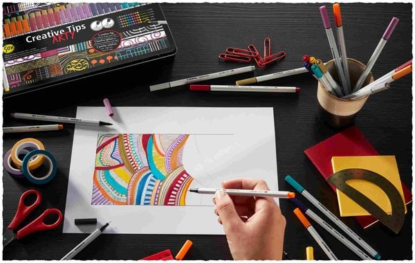 Produktbild: STABILO Filzstift & Fineliner Multi-Liner-Set - Creative Tips - ARTY, 30er Metalletui - CLASSIC