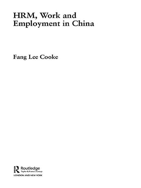 Produktbild: HRM, Work and Employment in China