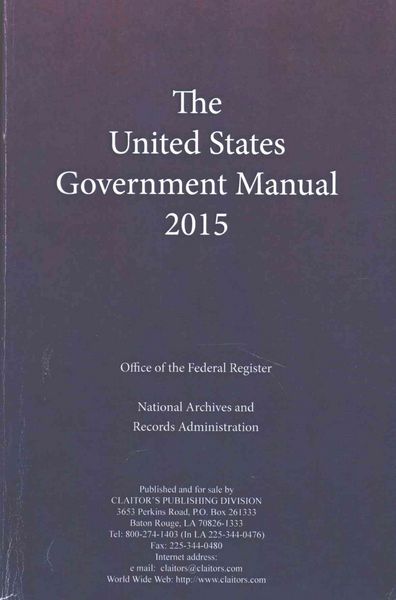 Produktbild: United States Government Manual 2015