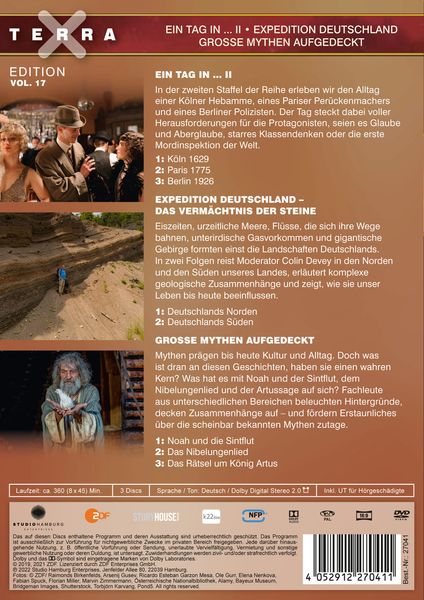 Terra X - Edition Vol. 17: Ein Tag in … II / Expedition Deutschland / Große Mythen aufgedeckt [3 DVDs]