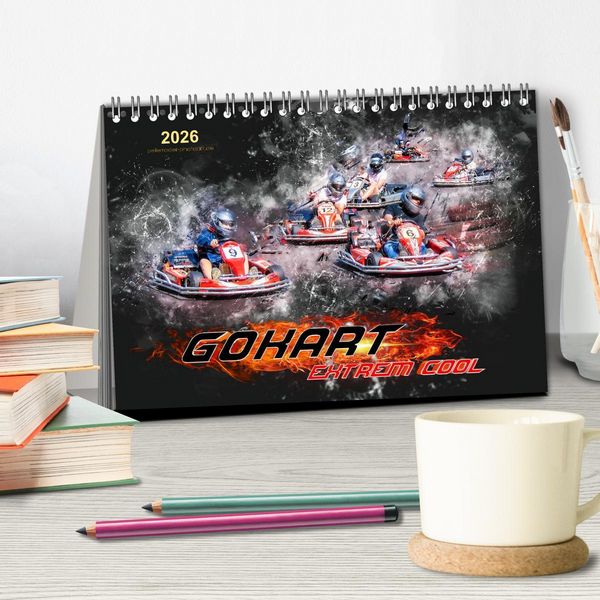 Produktbild: GoKart - extrem cool (Tischkalender 2026 DIN A5 quer), CALVENDO Monatskalender