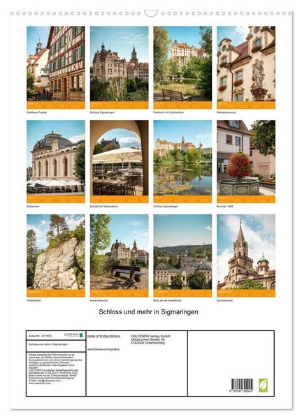 Produktbild: Schloss und mehr in Sigmaringen (Wandkalender 2027 DIN A2 hoch), CALVENDO Monatskalender