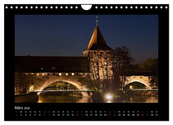 Produktbild: N&uuml;rnberg - Die Altstadt bei Nacht (Wandkalender 2026 DIN A4 quer), CALVENDO Monatskalender