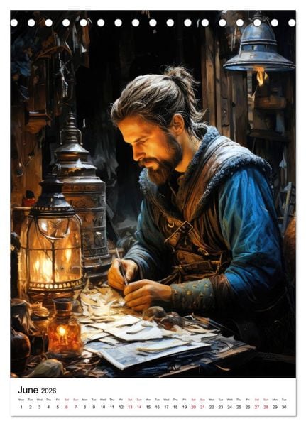 Produktbild: Medieval Legends (Desk Calendar 2026 DIN A5 portrait), CALVENDO 12 Month DeskCalendar
