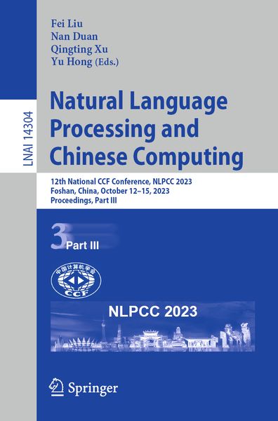 Produktbild: Natural Language Processing and Chinese Computing