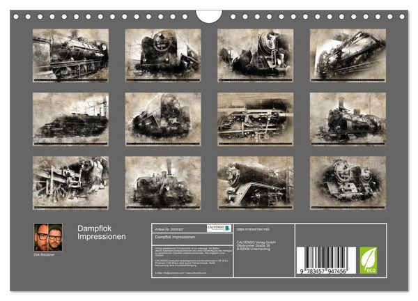 Produktbild: Dampflok Impressionen (Wandkalender 2026 DIN A4 quer), CALVENDO Monatskalender