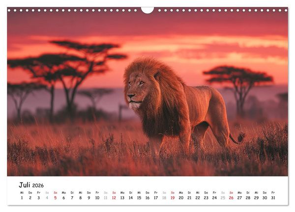 Produktbild: L&ouml;wen - Majest&auml;t der Wildnis (Wandkalender 2026 DIN A3 quer), CALVENDO Monatskalender