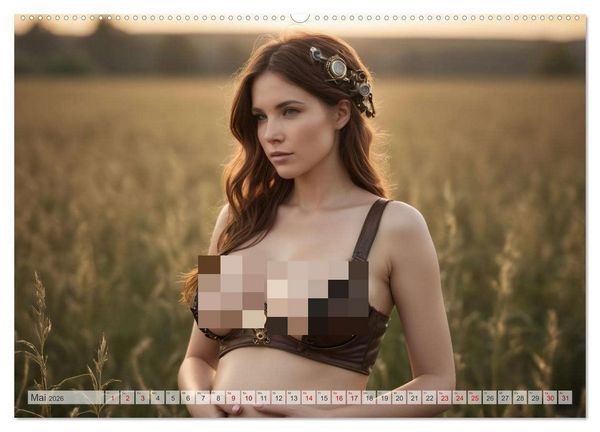 Produktbild: Steampunk Erotik - Schwangere Frauen (hochwertiger Premium Wandkalender 2026 DIN A2 quer), Kunstdruck in Hochglanz