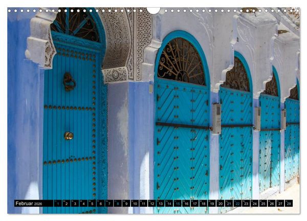 Produktbild: Chefchaouen - Sinfonie in Blau und Wei&szlig; (Wandkalender 2026 DIN A3 quer), CALVENDO Monatskalender