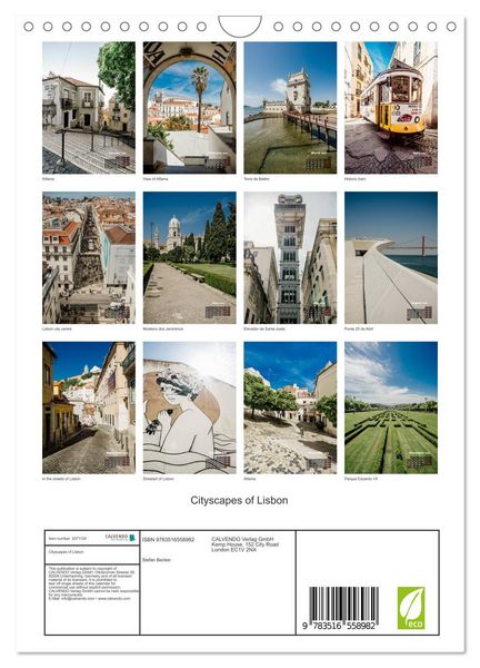Produktbild: Cityscapes of Lisbon (Wall Calendar 2026 DIN A4 portrait), CALVENDO 12 Month Wall Calendar