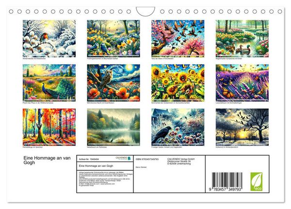 Produktbild: Eine Hommage an van Gogh (Wandkalender 2026 DIN A4 quer), CALVENDO Monatskalender