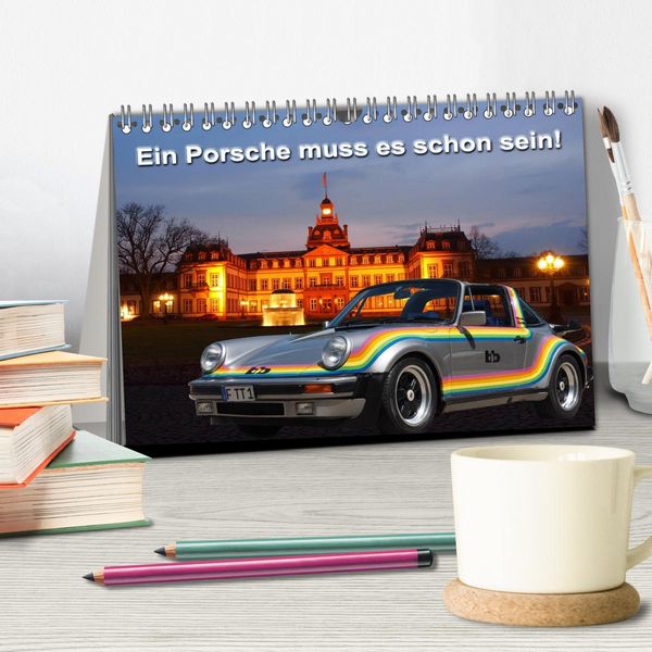 Produktbild: Ein Porsche muss es schon sein! (Tischkalender 2026 DIN A5 quer), CALVENDO Monatskalender