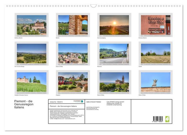 Produktbild: Piemont - die Genussregion Italiens (Wandkalender 2026 DIN A2 quer), CALVENDO Monatskalender