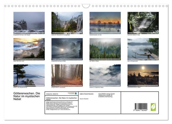 Produktbild: G&ouml;ttererwachen. Die Natur im mystischen Nebel (Wandkalender 2026 DIN A3 quer), CALVENDO Monatskalender
