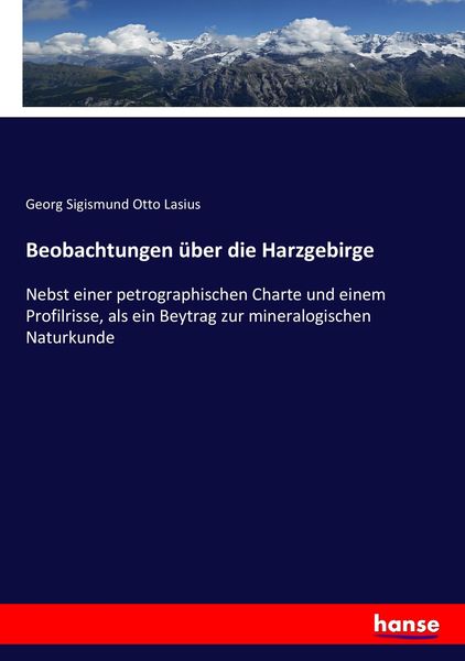Produktbild: Beobachtungen &uuml;ber die Harzgebirge