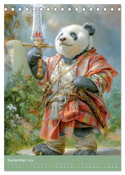 Produktbild: Pandas - Tatenfreudige B&auml;ren (Tischkalender 2026 DIN A5 hoch), CALVENDO Monatskalender