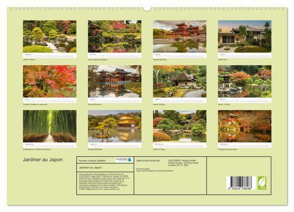 Produktbild: Jardiner au Japon (Calendrier mural 2026 DIN A2 vertical) calendrier de bureau