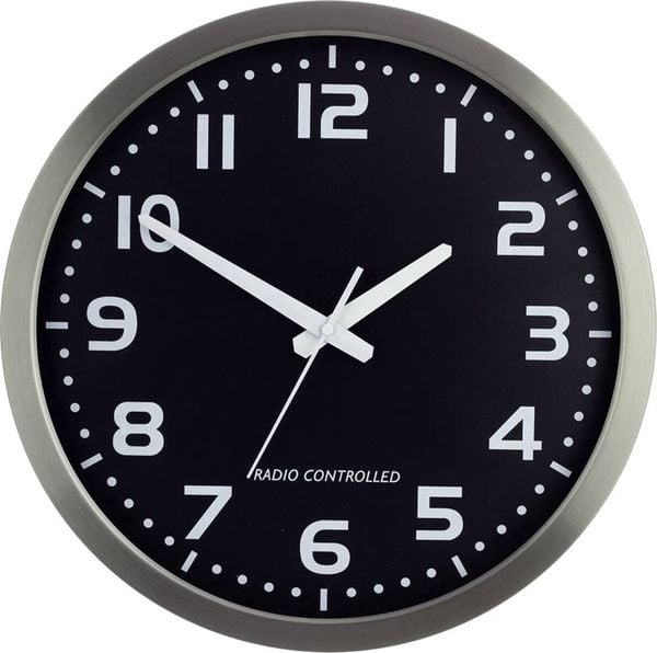 Produktbild: M601508 Funk Wanduhr 40cm Aluminium