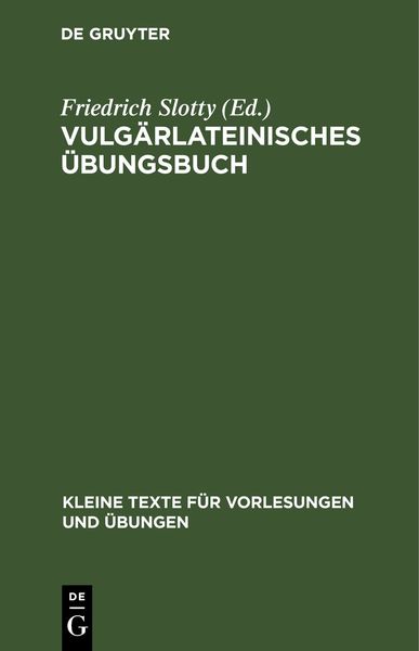 Produktbild: Vulg&auml;rlateinisches &Uuml;bungsbuch