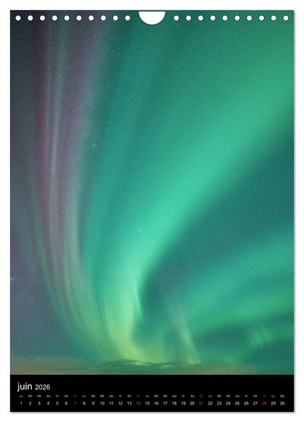 Produktbild: Aurora Borealis en Scandinavie (Calendrier mural 2026 DIN A4 horizontal), CALVENDO calendrier mensuel