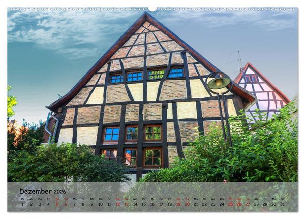 Produktbild: Fachwerkromantik in Hofheim am Taunus (hochwertiger Premium Wandkalender 2026 DIN A2 quer), Kunstdruck in Hochglanz