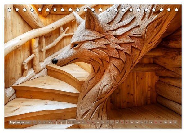Produktbild: Wohntr&auml;ume aus Holz (Tischkalender 2026 DIN A5 quer), CALVENDO Monatskalender