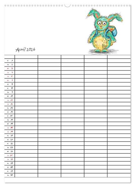 Produktbild: Bunte Freunde (Wandkalender 2026 DIN A2 hoch), CALVENDO Monatskalender